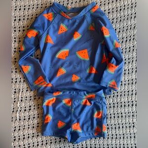 Cat & Jack Watermelon Rash Guard and Bottoms